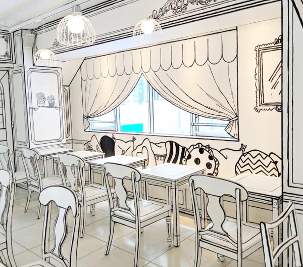 Quán cà phê 2D gây hoa mắt ở Nhật Bản
