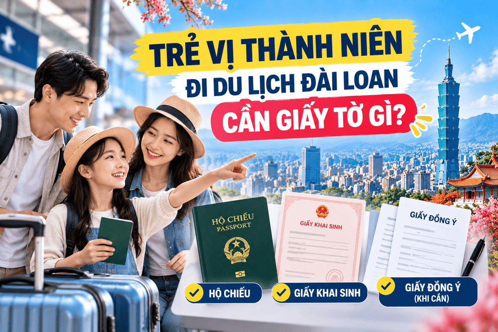 TRẺ VỊ THÀNH NIÊN ĐI DU LỊCH ĐÀI LOAN CẦN GIẤY TỜ GÌ?