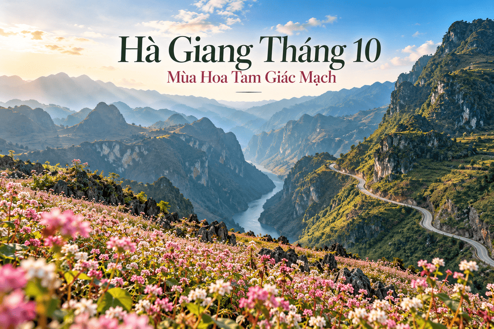 Hà Giang tháng 10: Ngắm mùa hoa tam giác mạch giữa cao nguyên đá