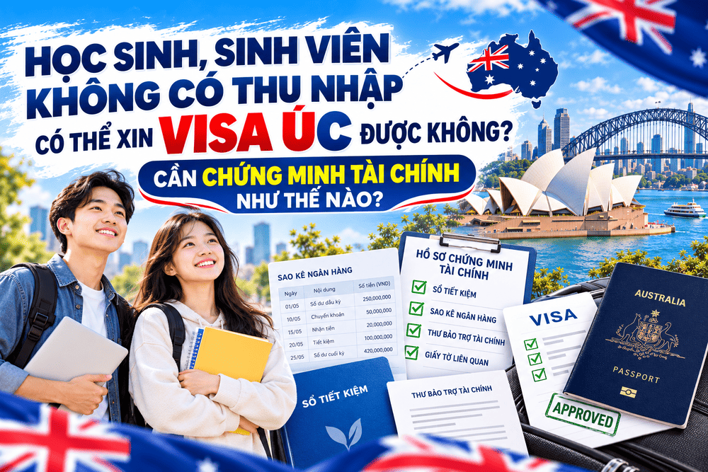 HỌC SINH, SINH VIÊN KHÔNG CÓ THU NHẬP CÓ THỂ XIN VISA ÚC ĐƯỢC KHÔNG? CẦN CHỨNG MINH TÀI CHÍNH NHƯ THẾ NÀO?